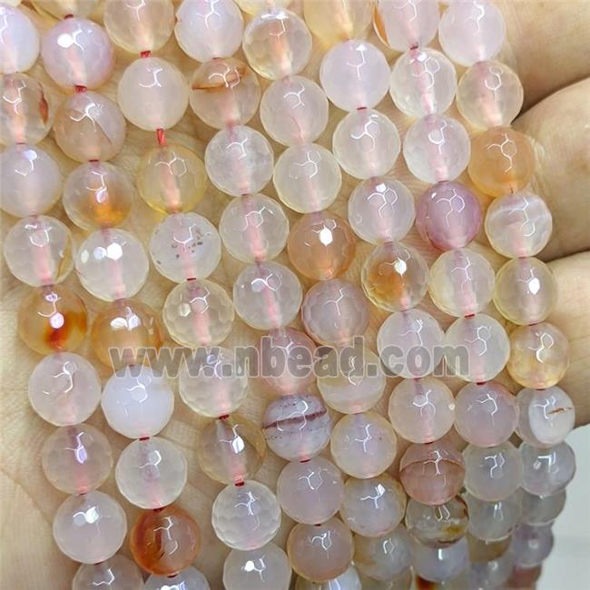 Natural Agate Beads Faceted Round