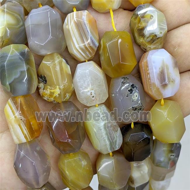 Natural Yellow Botswana Agate Nugget Beads Freeform