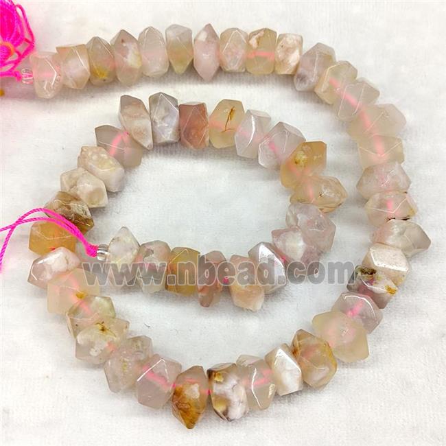 Natural Pink Sakura Agate Beads Cherry Faceted Square