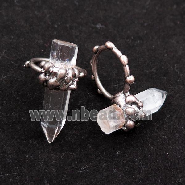 Crystal Quartz Rings, antique red