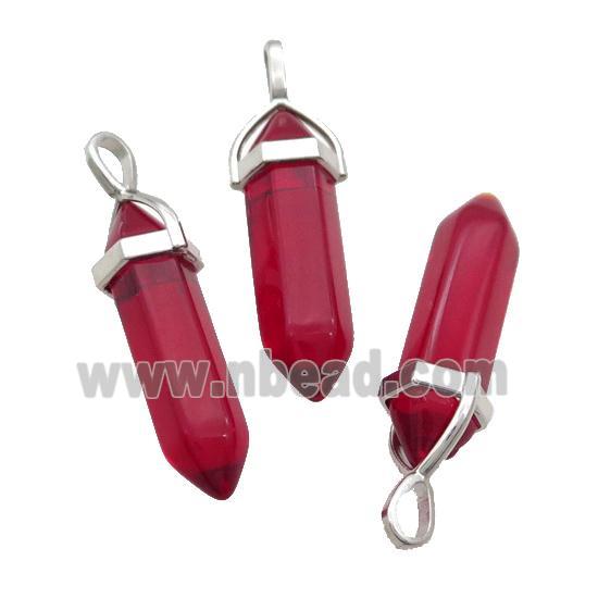 Red Glass Bullet Pendant