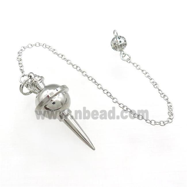 Alloy Pendulum Pendant With Chain Platinum Plated