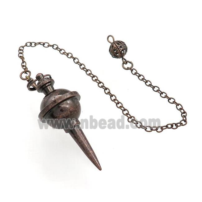 Alloy Pendulum Pendant With Chain Antique Red