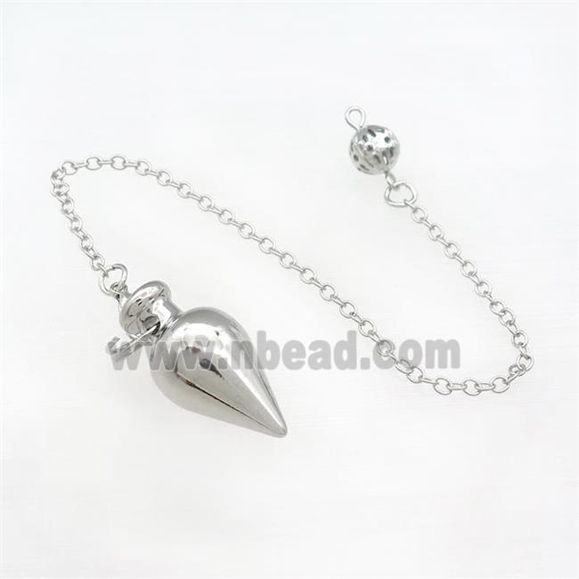 Alloy Pendulum Pendant With Chain Platinum Plated