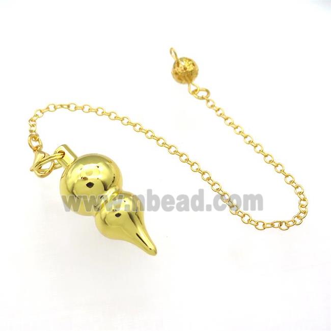 Alloy Pendulum Pendant With Chain Gold Plated