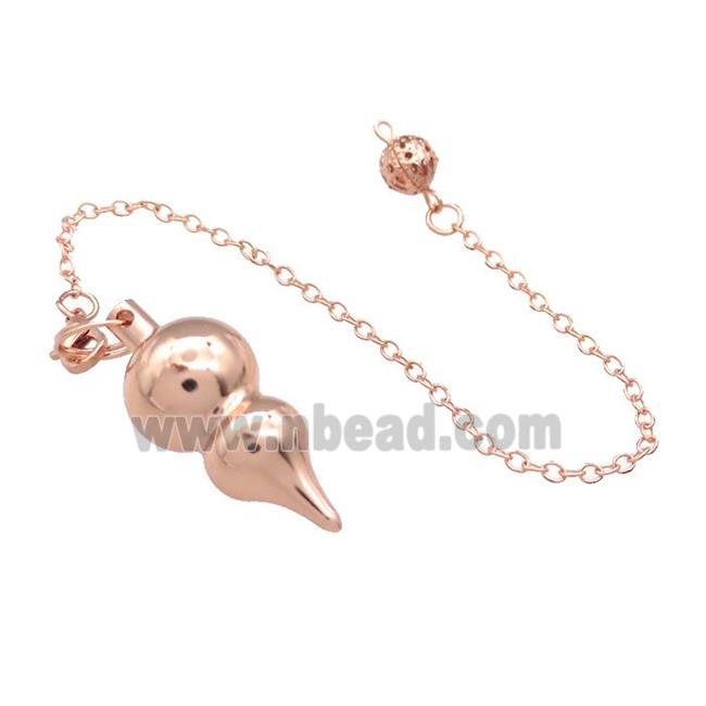 Alloy Pendulum Pendant With Chain Rose Gold