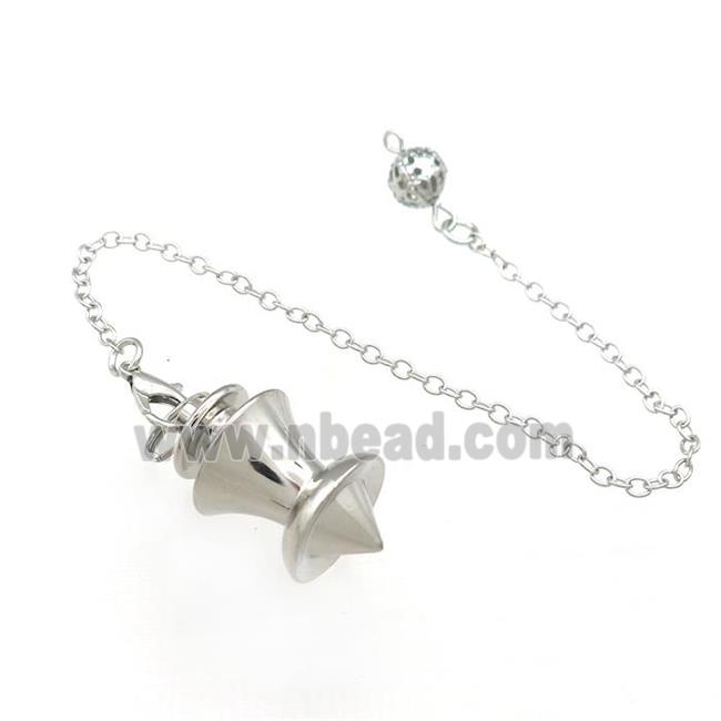 Alloy Pendulum Pendant With Chain Platinum Plated