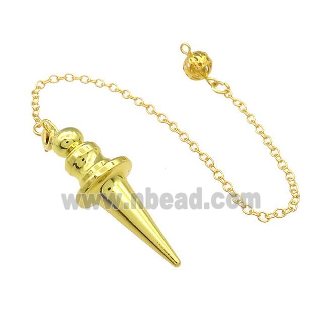 Alloy Pendulum Pendant With Chain Gold Plated