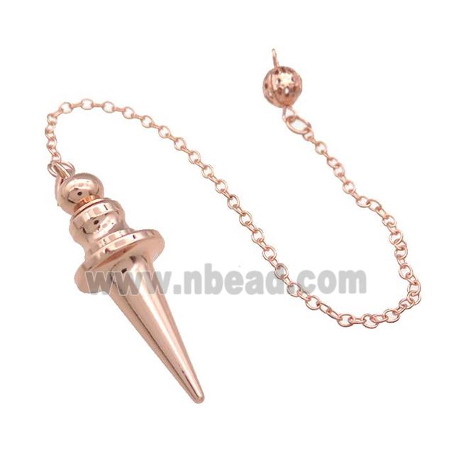 Alloy Pendulum Pendant With Chain Rose Gold