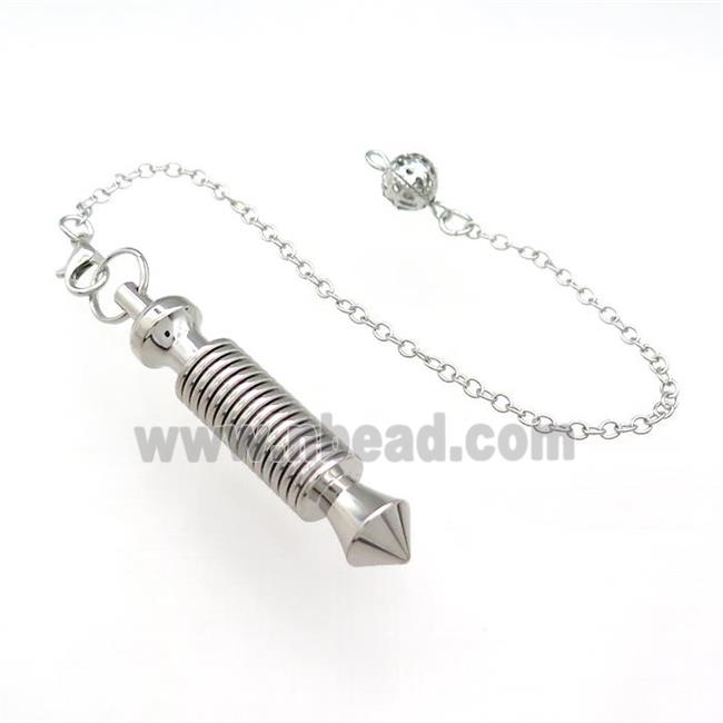 Alloy Pendulum Pendant With Chain Platinum Plated