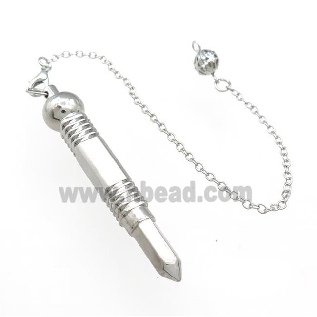 Alloy Pendulum Pendant With Chain Platinum Plated