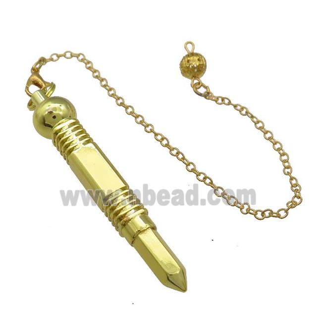 Alloy Pendulum Pendant With Chain Gold Plated