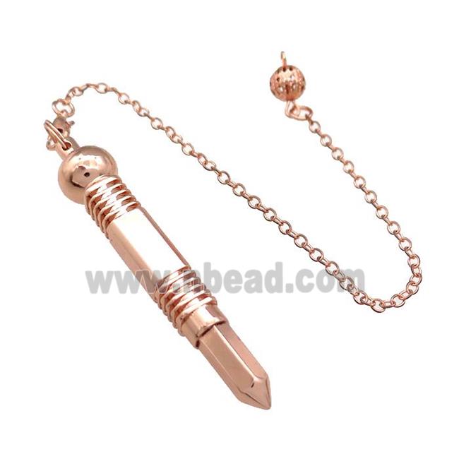 Alloy Pendulum Pendant With Chain Rose Gold