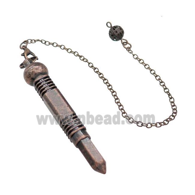 Alloy Pendulum Pendant With Chain Antique Red