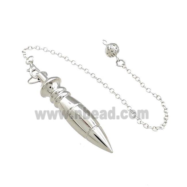 Alloy Dowsing Pendulum Pendant With Chain Platinum Plated