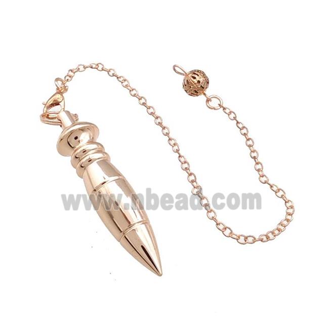 Alloy Dowsing Pendulum Pendant With Chain Rose Gold