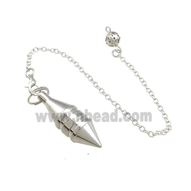 Alloy Dowsing Pendulum Pendant With Chain Platinum Plated