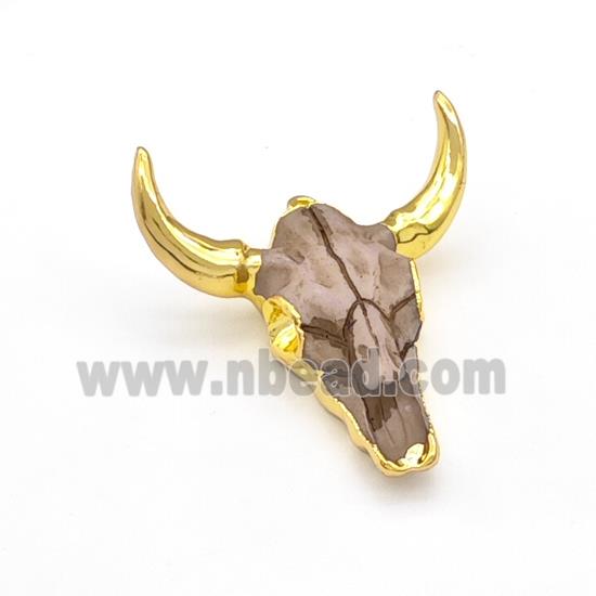 Resin Bullhead Pendant Gold Plated