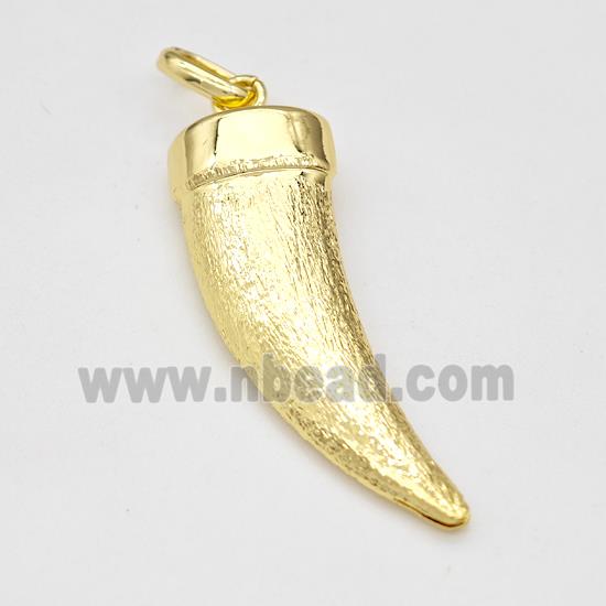 Copper Horn Pendant Brushed Gold Plated