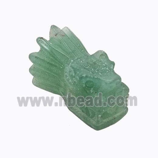 Natural Green Aventurine Dragonhead Beads Carved