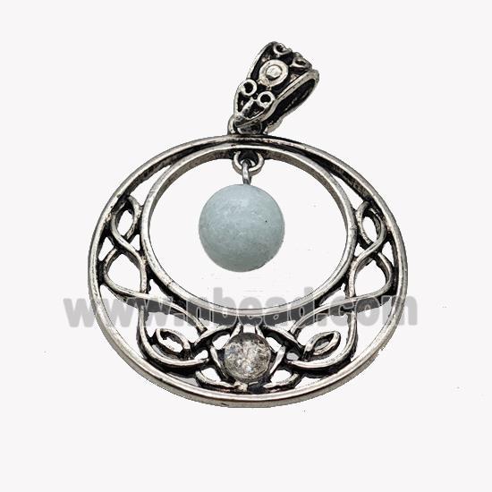 Alloy GoGo Pendant Pave Amazonite Antique Silver