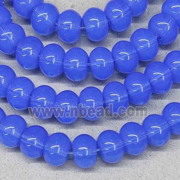Blue Jadeite Glass Rondelle Beads