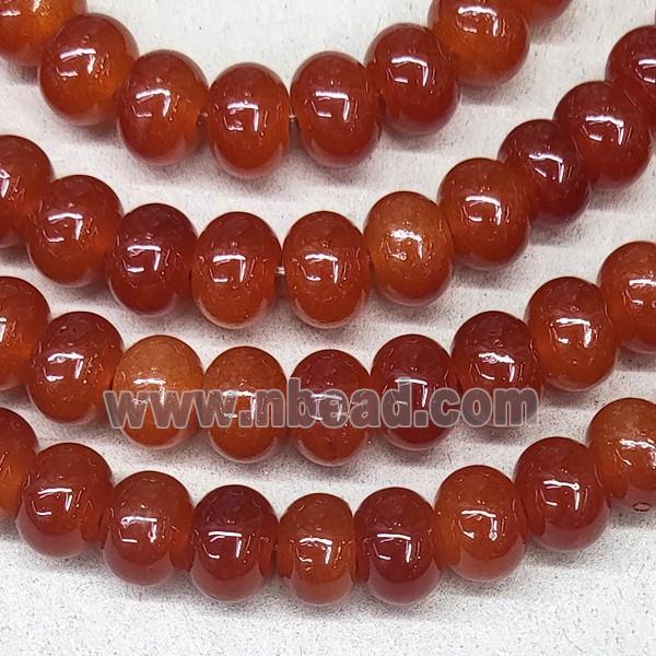 Jadeite Glass Rondelle Beads Red