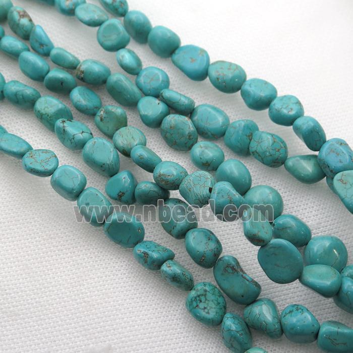 Magnesite Turquoise beads chip, freeform
