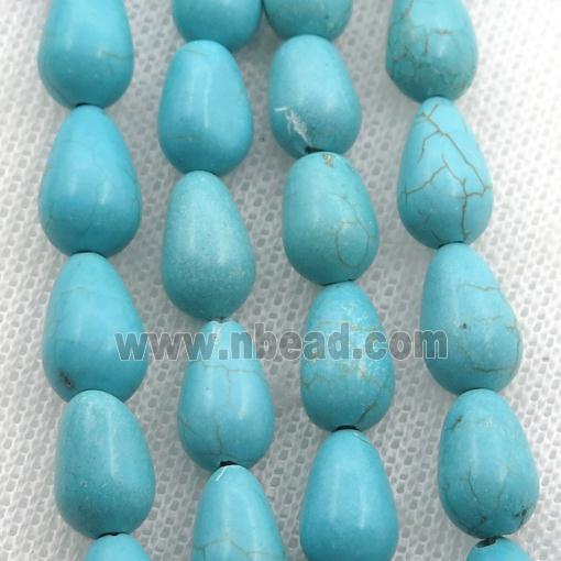 Magnesite Turquoise teardrop beads