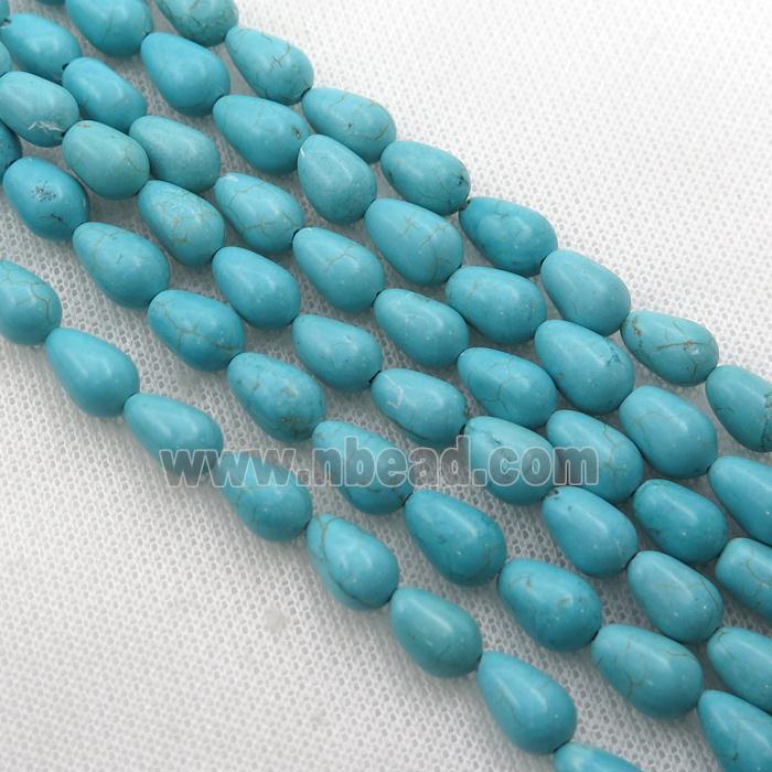Magnesite Turquoise teardrop beads