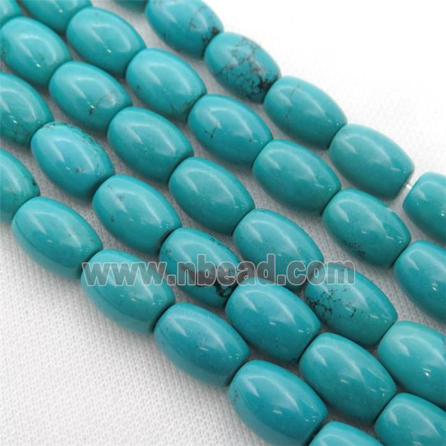 blue Sinkiang Turquoise barrel beads