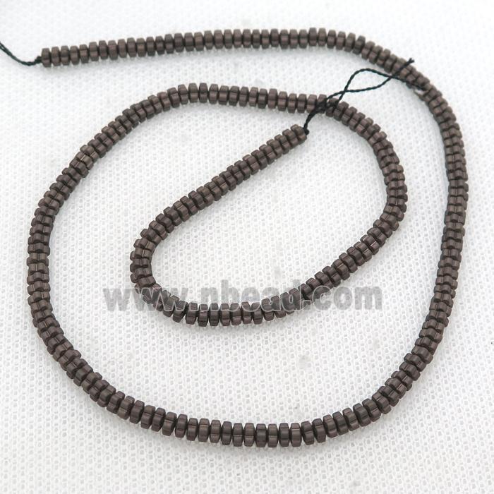 Chocolate Hematite Beads Flower Matte