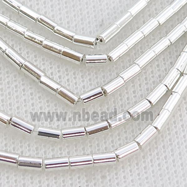 Hematite Tube Beads Shiny Silver