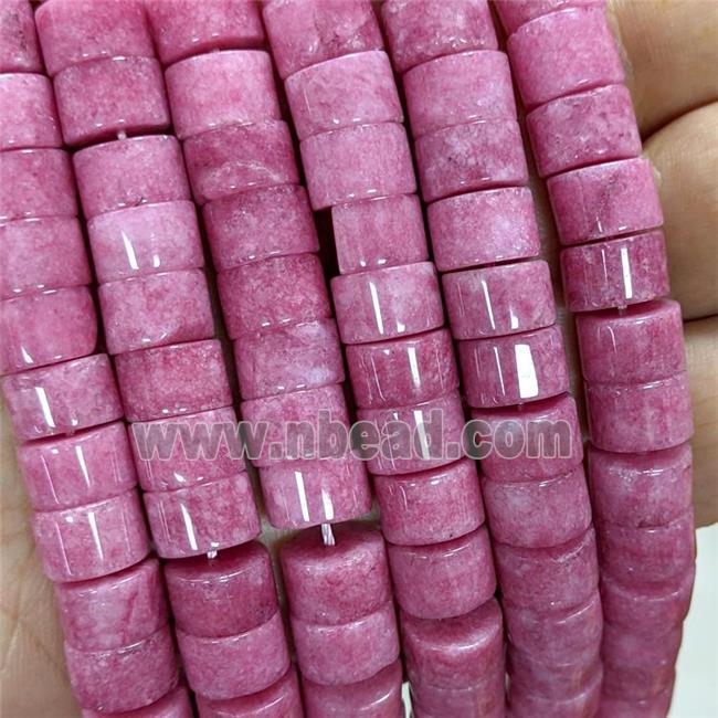 Sponge Jade Heishi Beads Pink Dye