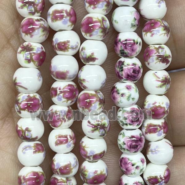 Porcelain beads, round