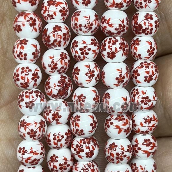 Porcelain beads, round
