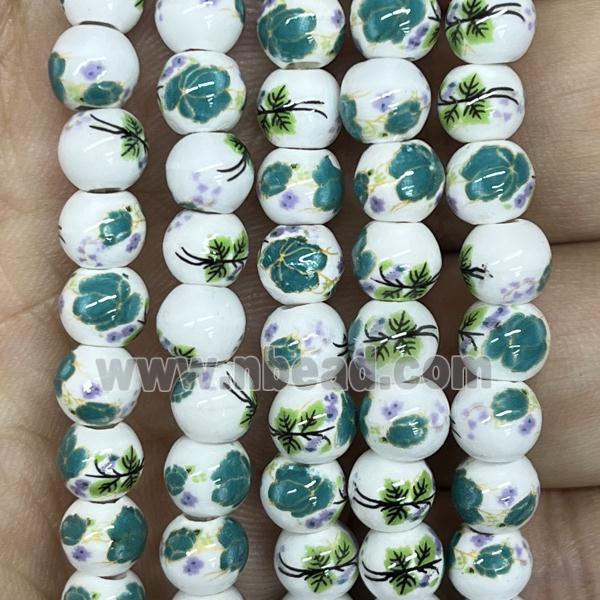 Porcelain beads, round