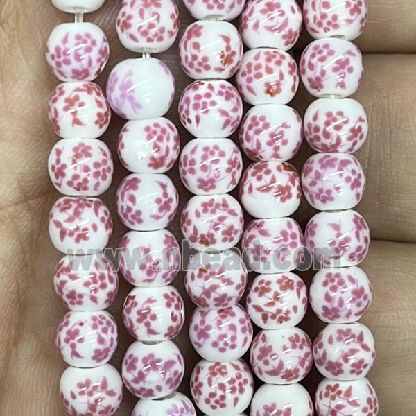 Porcelain beads, round