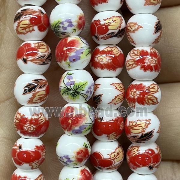 Porcelain beads, round