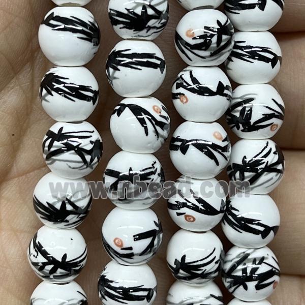 Porcelain beads, round