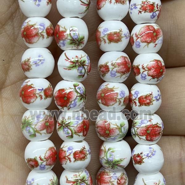 Porcelain beads, round