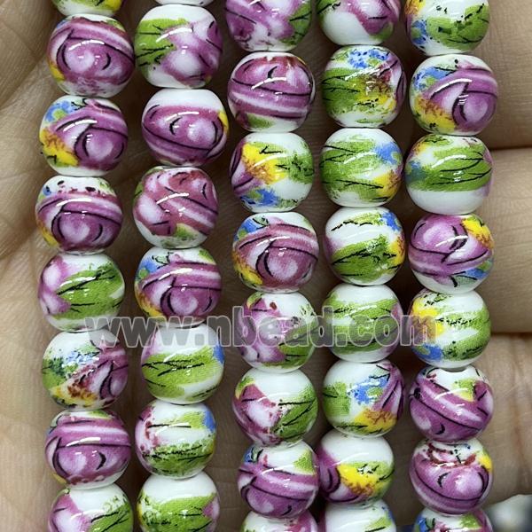 Porcelain beads, round