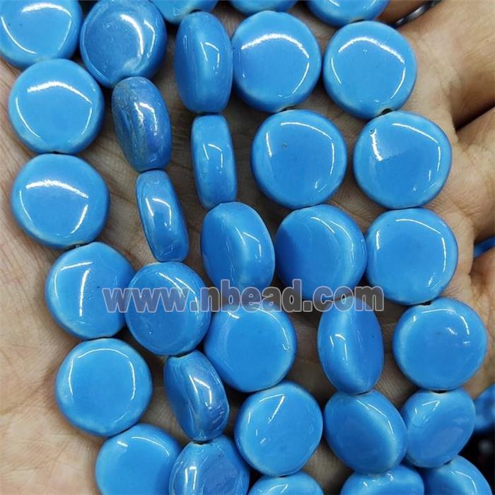 Blue Porcelain Circle Beads