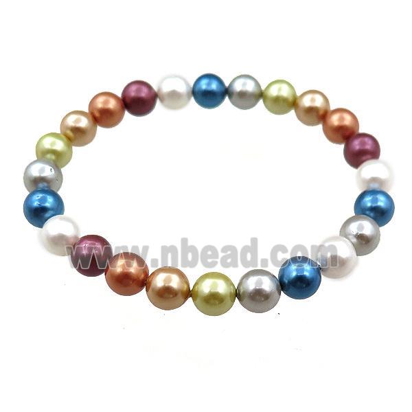 pearlized shell bracelet, mulitcolor