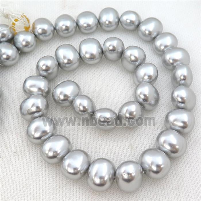 gray Pearlized Shell potato Beads