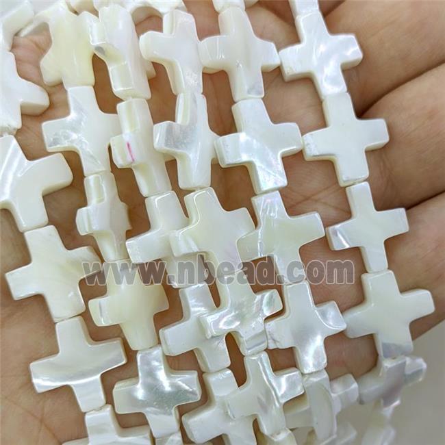 White MOP Shell Beads Cross