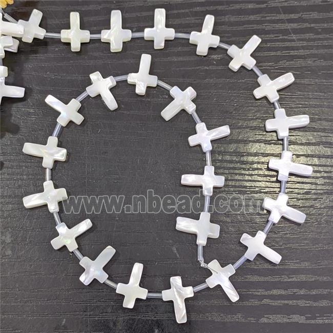 White MOP Shell Beads Cross