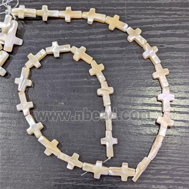 White MOP Shell Beads Cross