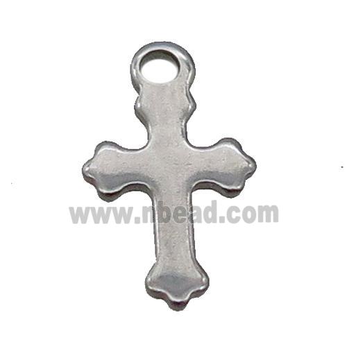 raw stainless steel cross pendant