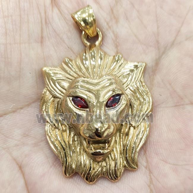 stainless steel Lion pendant, gold plated